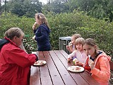 I Givskud med farmor,farfar og Marcus, Cecile,Kirstine og Henrik